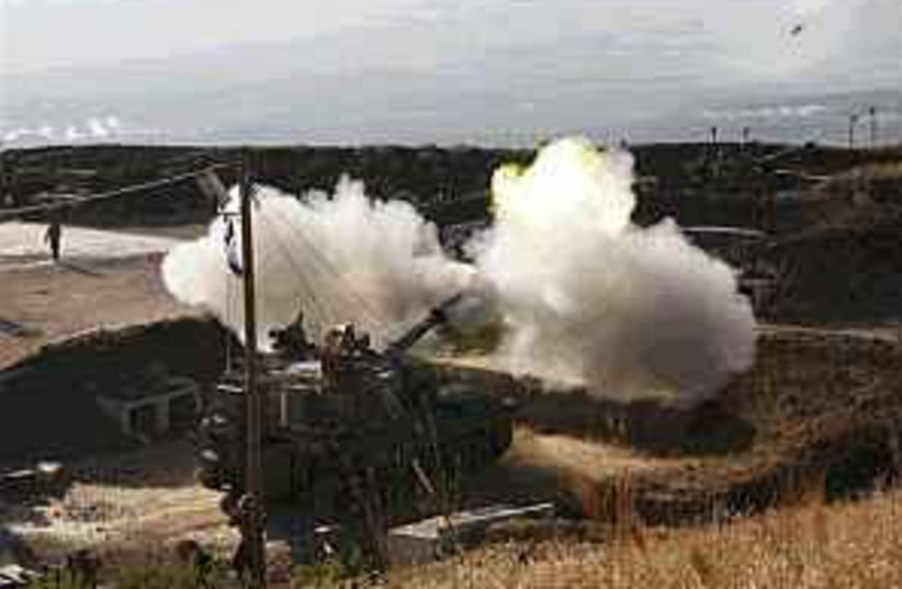 idf artillery north 298 (photo credit: AP)