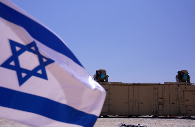 IRON BEAM: Part of the laser anti-missile interception system, seen in Sept.