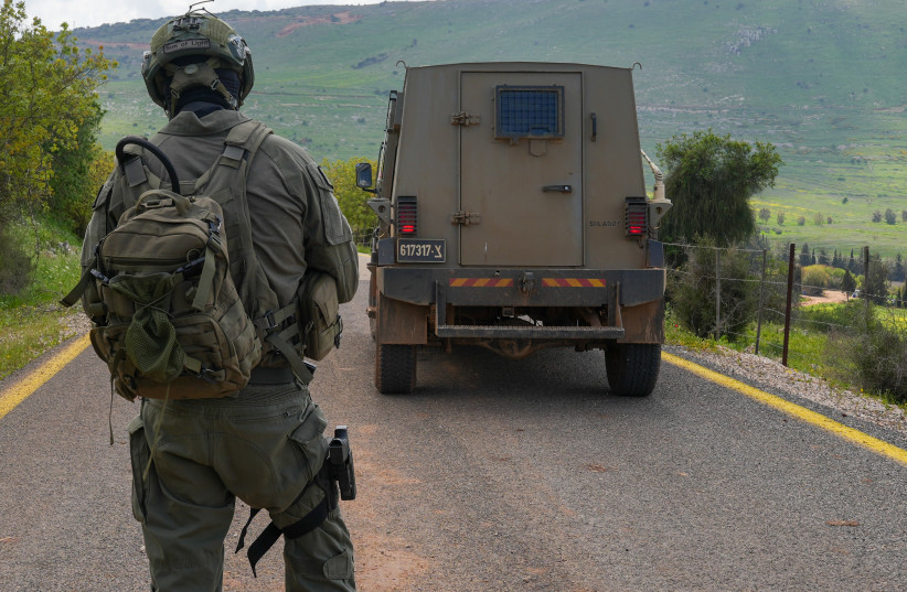 Israeli soldiers are seen along the Israeli border with Lebanon amid the ongoing war, April 10, 2026.