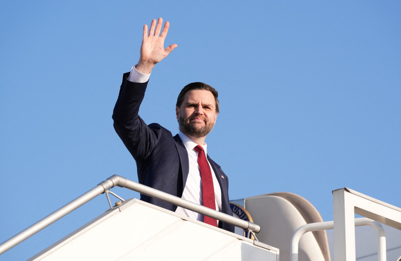 US Vice President JD Vance waves as he boards Air Force Two, after peace talks with Iran in Islamabad, Pakistan, Sunday, April 12, 2026.