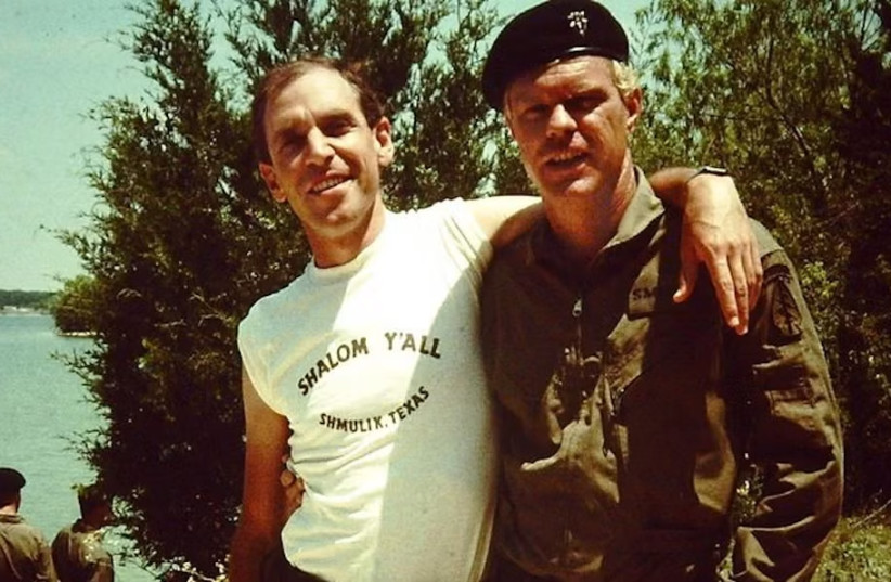 Firstenberg and an unidentified actor on the set of ''Riverbend.'' The director's t-shirt includes a reference to his given name, Shmulik.