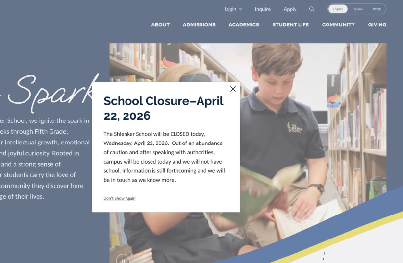 The Shlenker School's website announced the school had closed for the day.