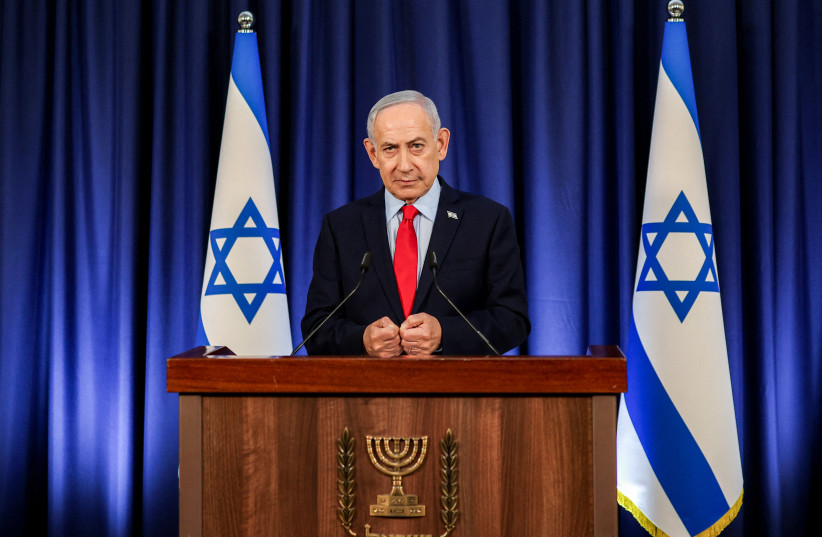 Israeli Prime Minister Benjamin Netanyahu speaks during a press conference in Jerusalem on March 19. On April 16, Netanyahu said Israel had an opportunity “to forge a historic peace agreement with Lebanon.”