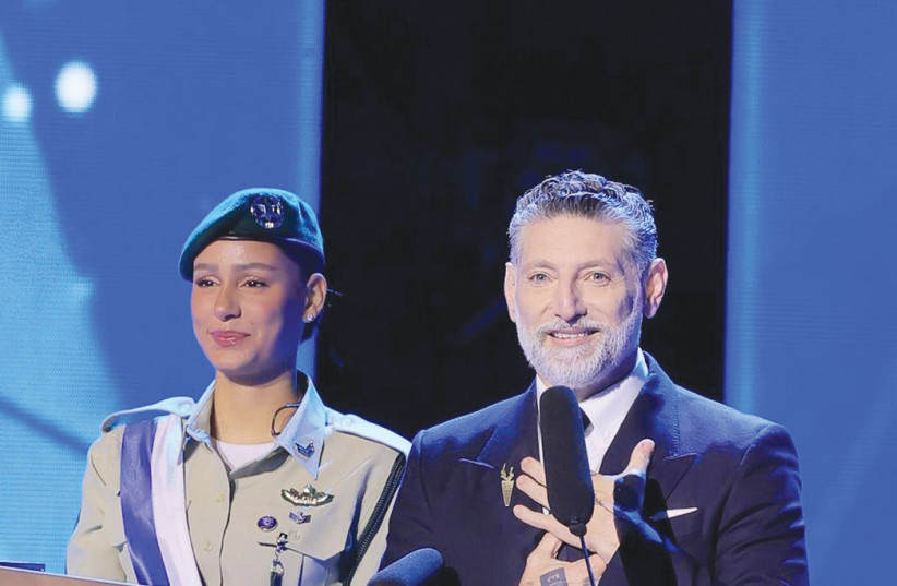 Granit at last week’s Independence Day ceremony on Mount Herzl, where he was a torch lighter, among other notables like Argentinian President Javier Milei.