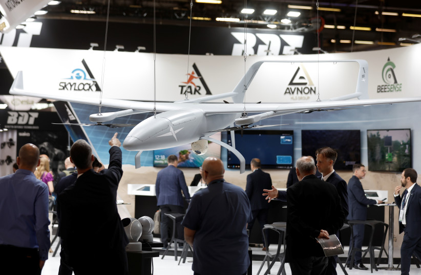 Octopus ISR Systems are pictured on a drone at the Eurosatory international defence and security exhibition in Villepinte, near Paris, France June 13, 2022.
