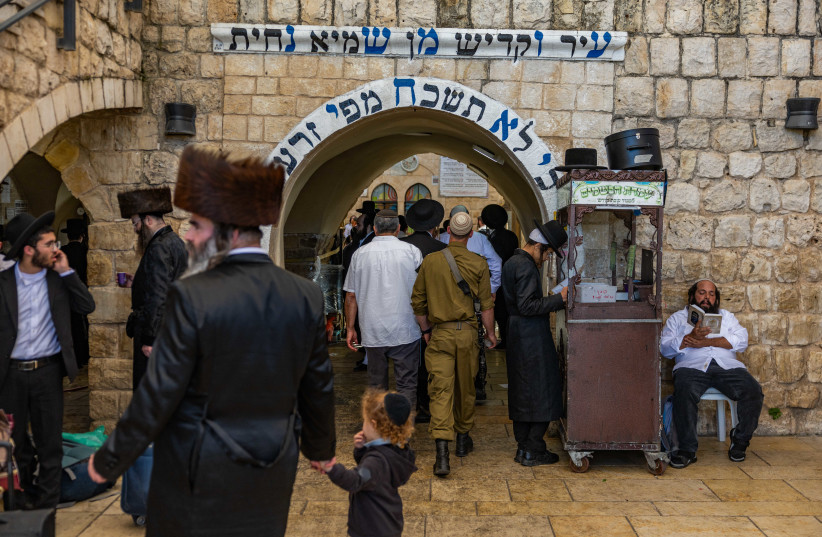 Jewish worshippers visit the gravesite of Rabbi Shimon Bar Yochai (Rashbi) in Meron, northern Israel, ahead of the Jewish holiday of Lag BaOmer, May 1, 2026.