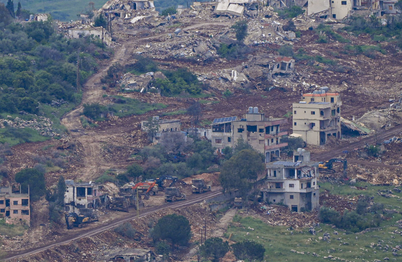 Israeli soldiers seen inside southern Lebanon as seen from the Israeli side of the border, May 5, 2026.