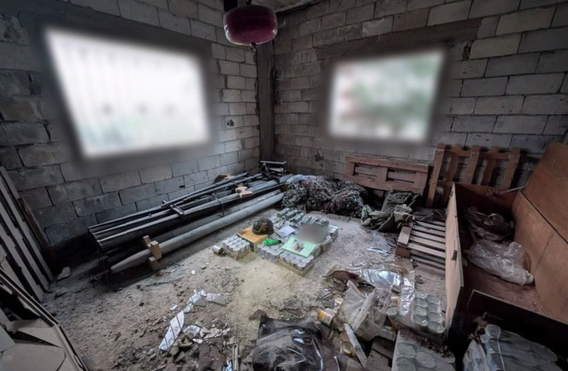 A Hezbollah weapons storage facility uncovered by the IDF in southern Lebanon on May 15, 2026.