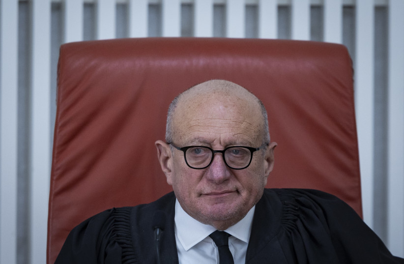 Supreme court justice Alex Stein arrives for a hearing on a petition seeking a conditional order that would require Justice Minister Yariv Levin to cooperate with Supreme Court President Yitzhak Amit in appointing office holders, at the Supreme Court in Jerusalem, May 20, 2026.