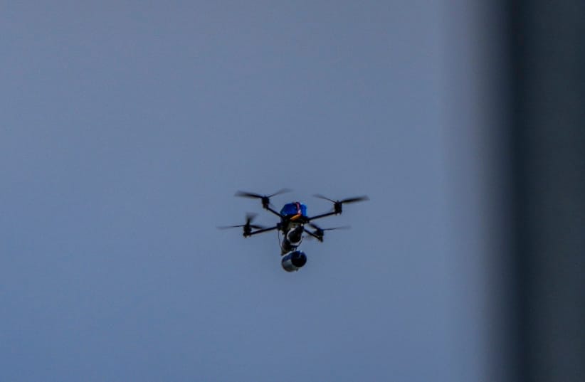 download high resolution download low resolution add to lightbox file name: F260519AMA10 File Size: 4744 KB caption (en): An explosive drone launched by Hezbollah is seen near the Israeli border with Lebanon during a Hezbollah attack in northern Israel, May 19, 2026.