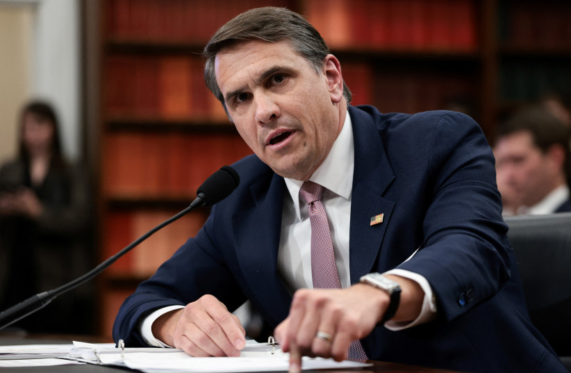 Acting US Attorney General Todd Blanche responds to US Rep. Madeleine Dean's (D-PA) question during his testimony before a House Appropriations Commerce, oversight hearing on the Department of Justice, on Capitol Hill, Washington, DC, US, June 2, 2026.