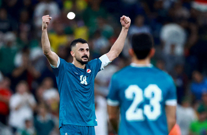 Inter-Confederation Playoffs - Final - Iraq v Bolivia - Estadio Monterrey, Monterrey, Mexico - March 31, 2026 Iraq's Aymen Hussein celebrates scoring their second goal.