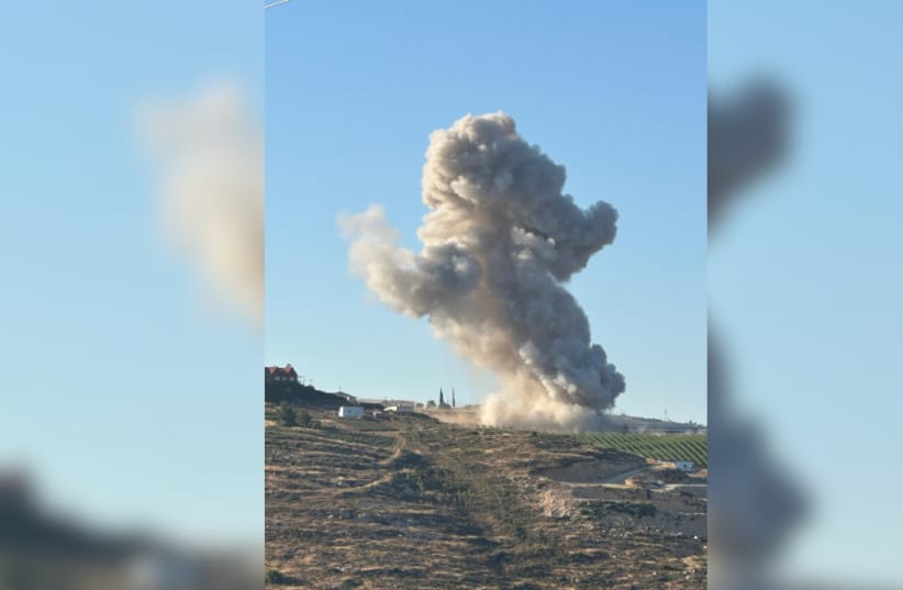 Missile impact in central Israel, June 8, 2026.