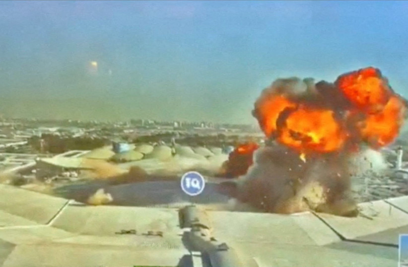 CCTV footage shows fire and smoke rising following a strike on Kuwait International Airport, in Kuwait City, Kuwait June 3, 2026, in this screengrab from a video.