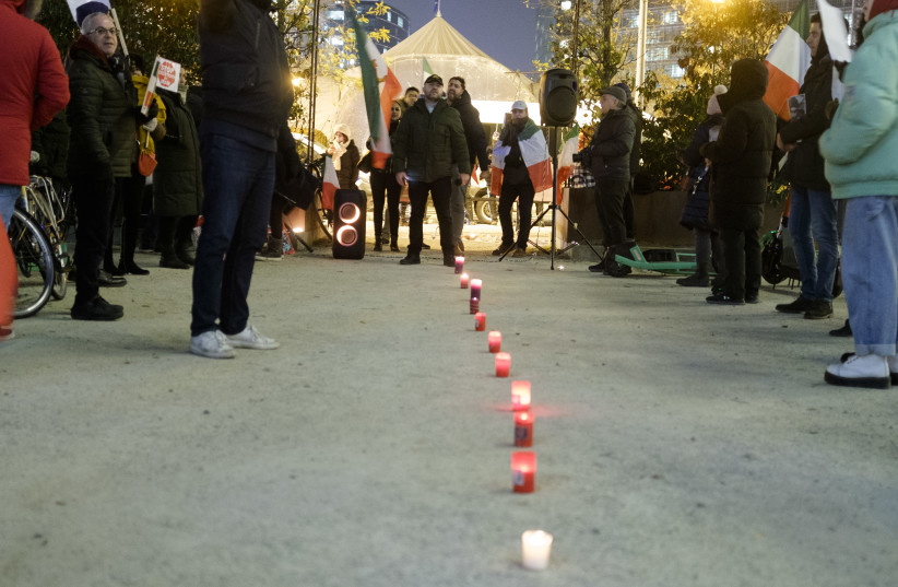 Iranians from the diaspora demonstrate on Rue de la Loi, during the EU ASEAN Summit on December 14, 2022 in Brussels, Belgium. In Iran there was a second execution linked to the protests, according to a judicial authority agency.