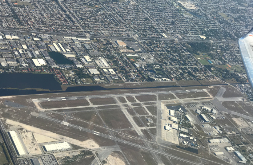 Aerial view of Miami International Airport taken over the airport terminal on March 21, 2017; Illustrative.