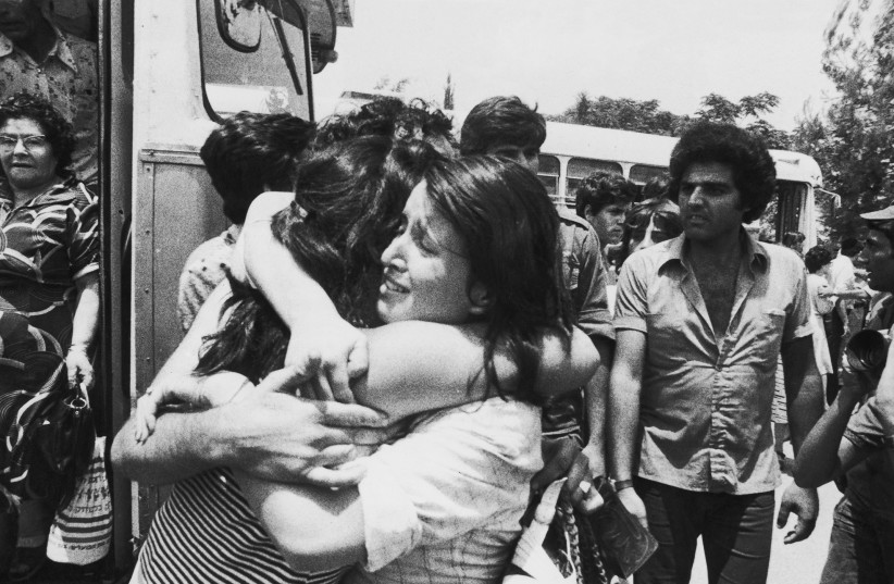 A FREED Israeli hostage is greeted upon her return to Israel after the Entebbe raid on July 3