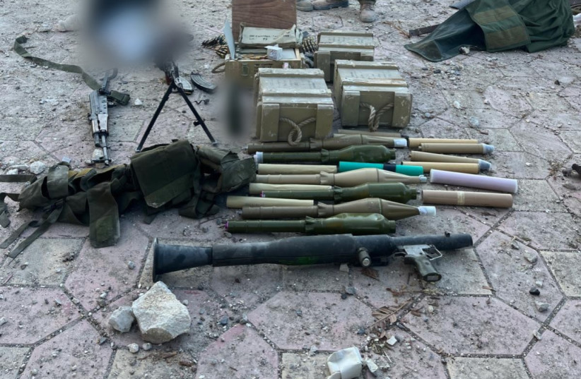 Weapons found by the IDF in southern Lebanon.