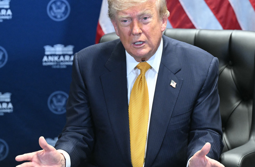 US President Donald Trump speaks as he meets with NATO Secretary General on the sidelines of the NATO summit in Ankara, on July 8, 2026.