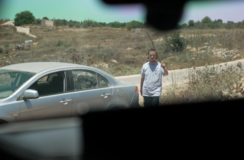 Israeli settlers attack CNN crew in the West Bank, July 11, 2026. (credit: SCREENSHOT/X)