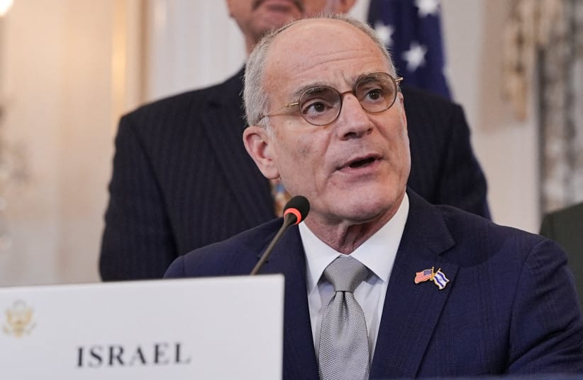 Israel's Ambassador to the US Yechiel Leiter speaks at the State Department, June 26, 2026; illustrative.