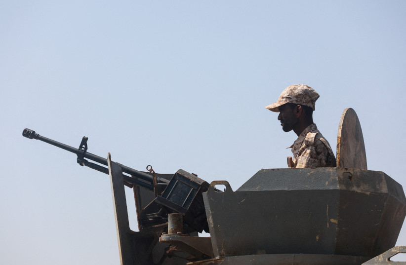 A Yemeni soldier mans a machine gun mounted on a military patrol truck on the coast of Bab el-Mandeb, Yemen April 2, 2026.