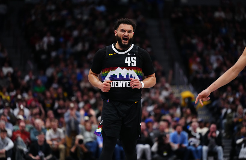 Denver Nuggets forward David Roddy (45) reacts to a play in the second half against the Oklahoma City Thunder at Ball Arena.