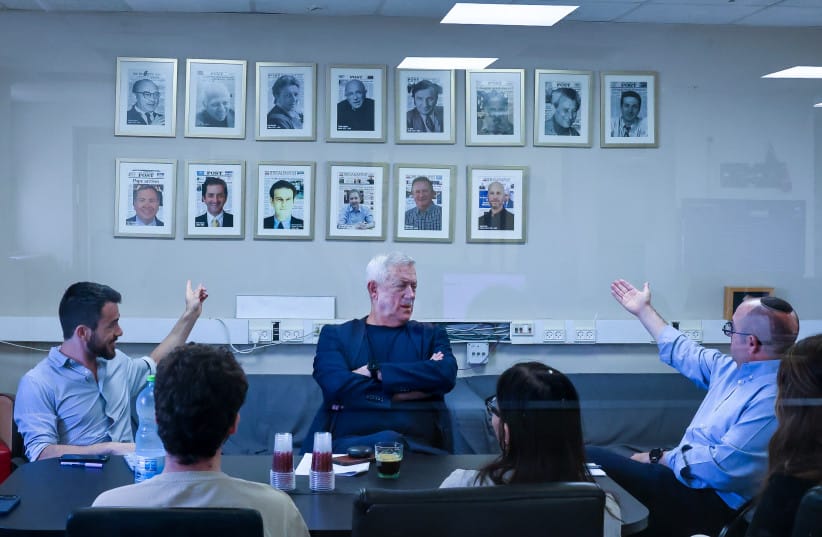 Benny Gantz meets with Jerusalem Post staff, August 3, 2026.