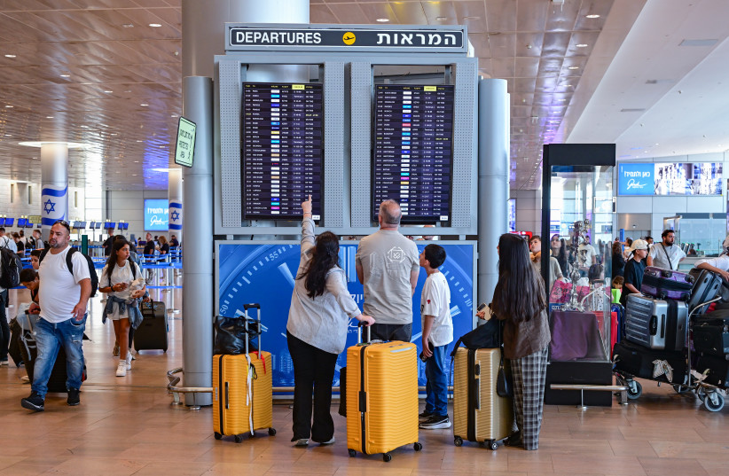 Passengers at the Ben Gurion International airport near Tel Aviv, August 23, 2026.