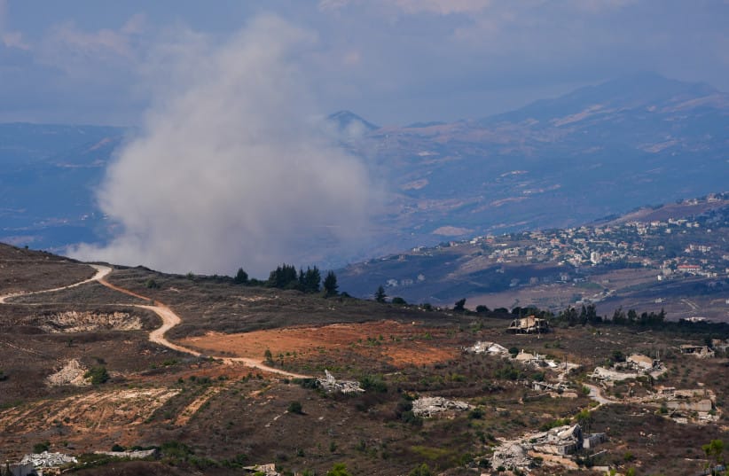 Illustrative: Smoke rises following an explosion during the destruction of infrastructure along the Israel-Lebanon border. August 31, 2026.