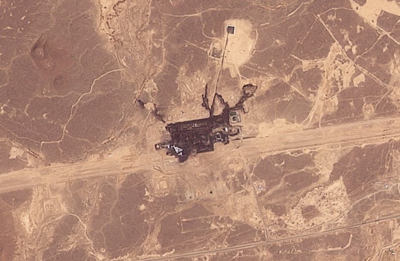 Satellite image shows damage to the East-West pipeline facility in the Hejaz Region, Saudi Arabia, on September 11, 2026. 2026