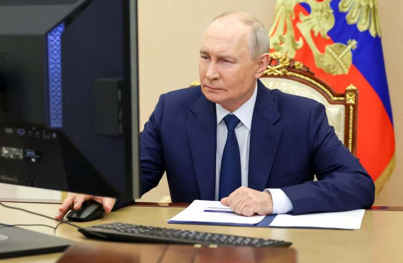 Russian President Vladimir Putin votes online in the parliamentary election in Moscow, Russia, September 18, 2026.