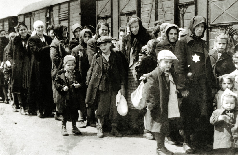 The arrival of Hungarian Jews in Auschwitz-Birkenau, in German-occupied Poland, June 1944.