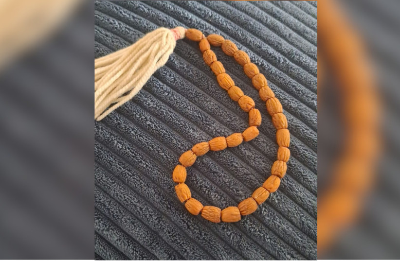 Prayer beads made from olive pits.
