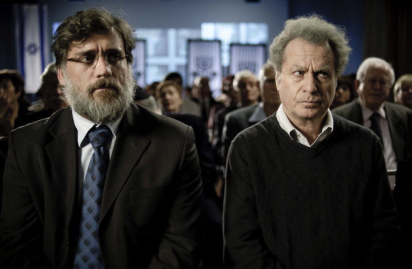 Photo from ‘Footnote,’ by Joseph Cedar, with Lior Ashkenazi (left) and Shlomo Bar-Aba, the last Ophir Award winner to be nominated for an Oscar, in 2012.