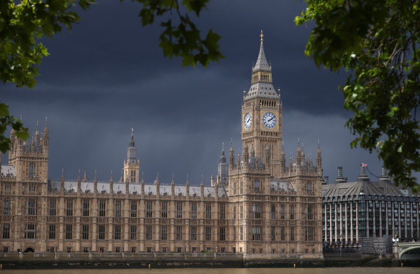 A view of the House of Commons during a rain storm following the State Opening of Parliament on May 13, 2026 in London, England.