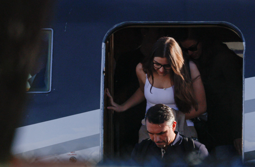 A plane believed to be carrying Brazilian Senator Flavio Bolsonaro arrives at Opa Locka Executive Airport, US, October 28, 2026.