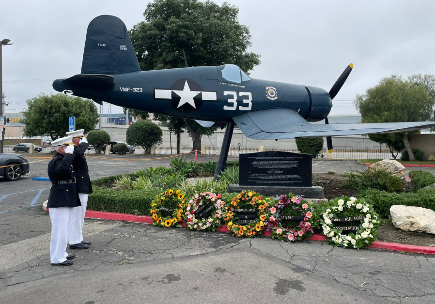 Israeli American pilot Lou Lenart honored in LA wreath-laying ceremony