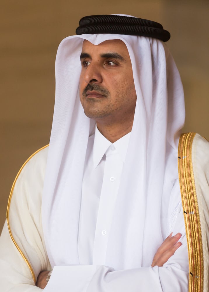 DOHA, QATAR - 20 Mar 2018: Emir of the State of Qatar Sheikh Tamim bin Hamad Al Thani during the official visit of the president of Ukraine Petero Poroshenko to the State of Qatar (photo credit: SHUTTERSTOCK)