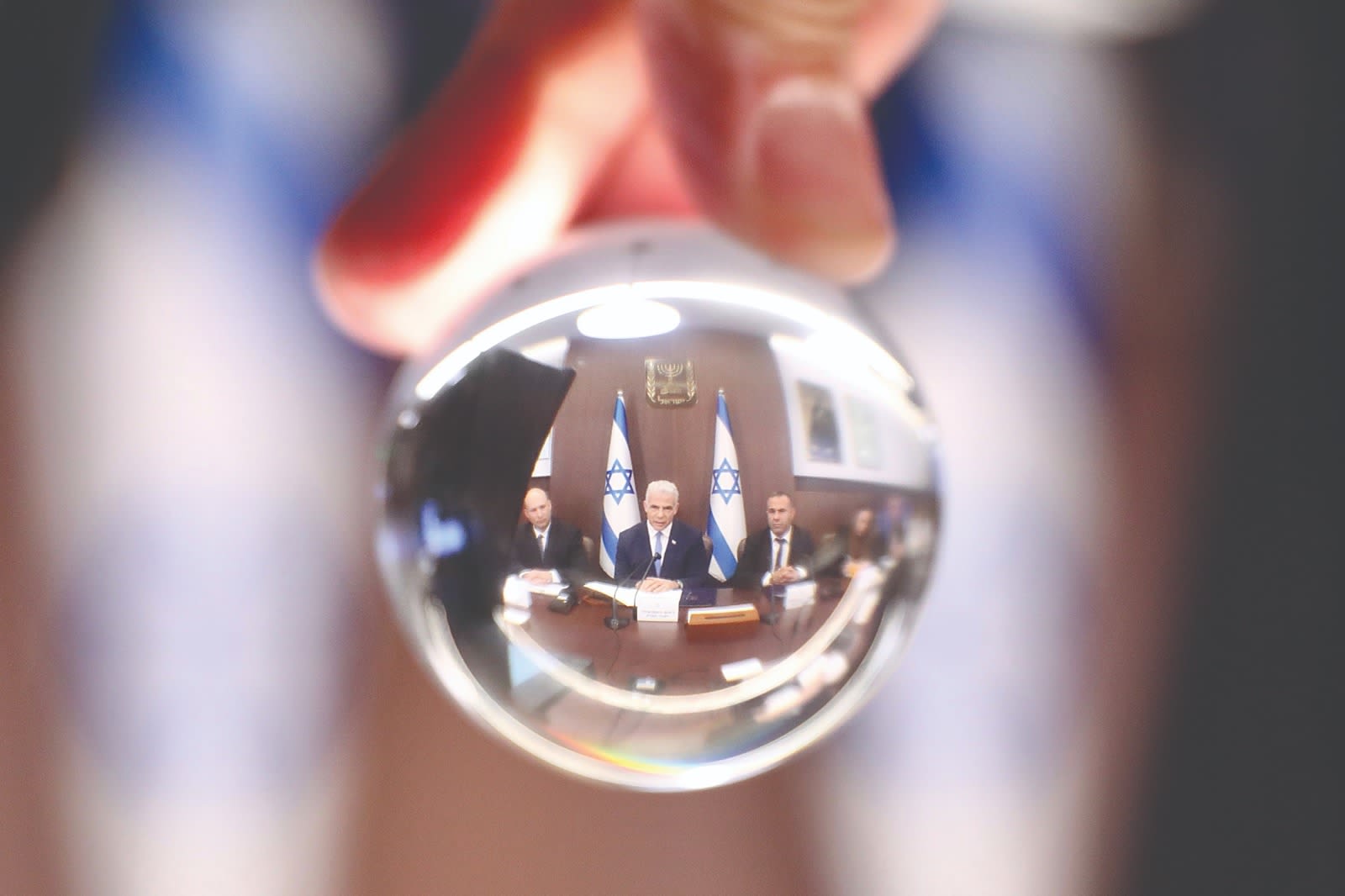 Bennett saw what Israelis wanted. He chose the opposite. Then-prime minister Yair Lapid with alternate prime minister Naftali Bennett at a government cabinet meeting in 2022. (photo credit: MARC ISRAEL SELLEM/THE JERUSALEM POST)