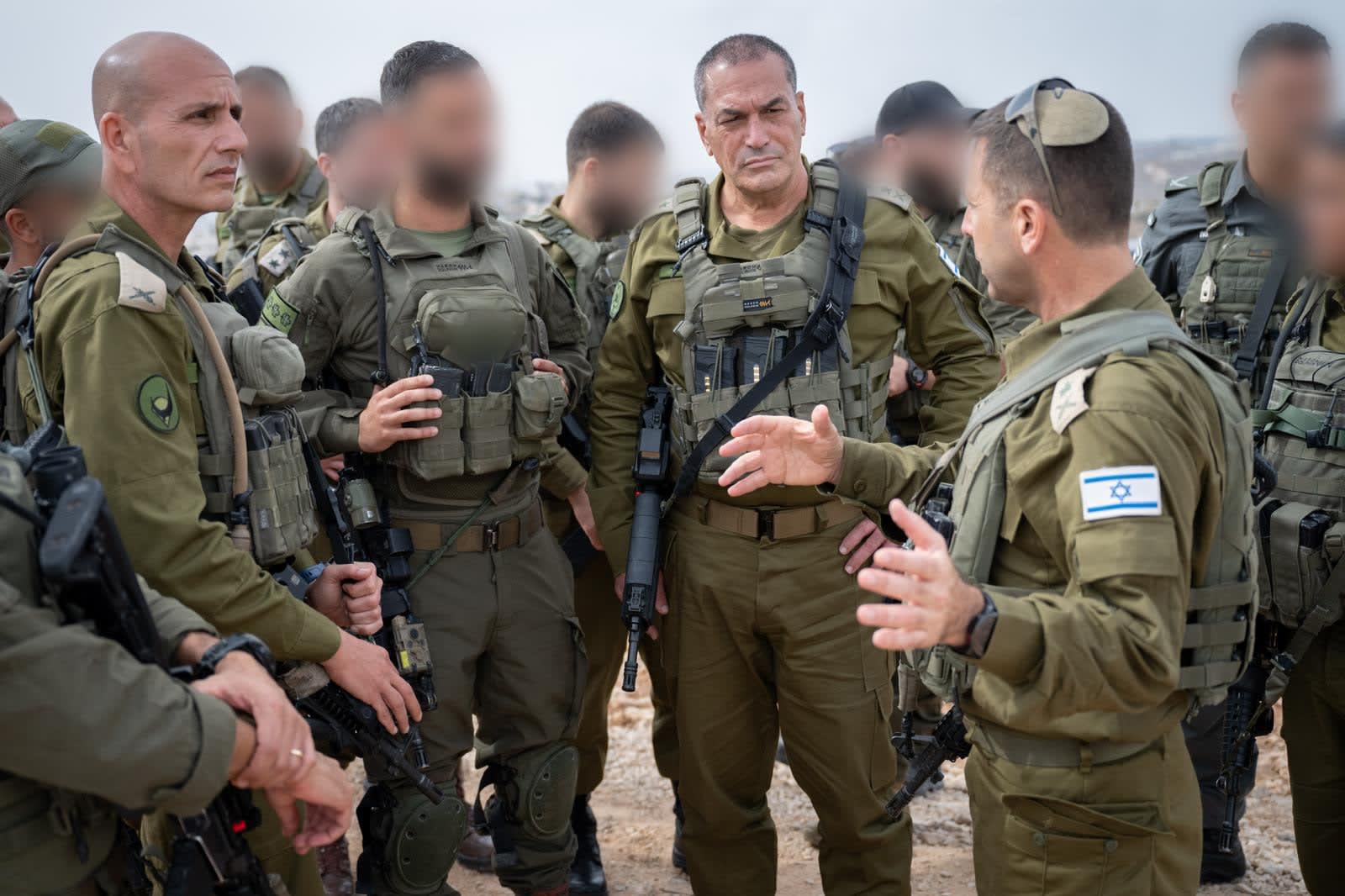 Lt.-Gen. Eyal Zamir meets with officers of the Central Command during a tour of the West Bank. (photo credit: IDF SPOKESPERSON