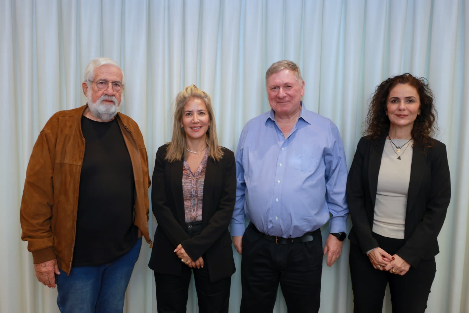 Bank Hapoalim’s public committee (from L): Amram Mitzna, Naama Halevi-Peer, Noam Hanegbi, and Sharona Tarshish. (photo credit: Aviv Gotlib)