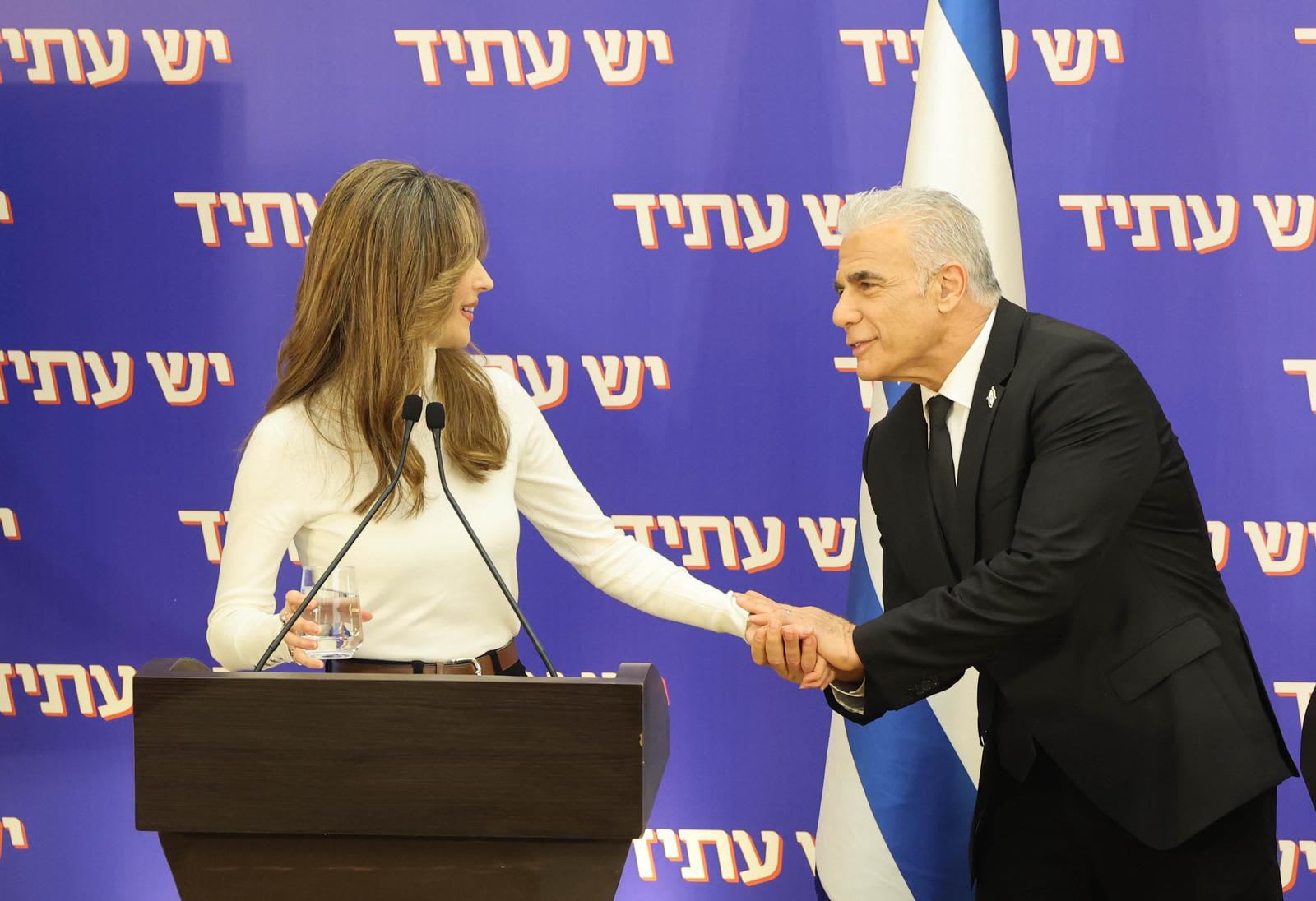 Opposition leader and Yair Lapid announced  that his party would demand the Education Ministry portfolio in the next government, naming MK Meirav Cohen (Yesh Atid) as his appointment for education minister. February 5. (photo credit: OFFICE OF YAIR LAPID )
