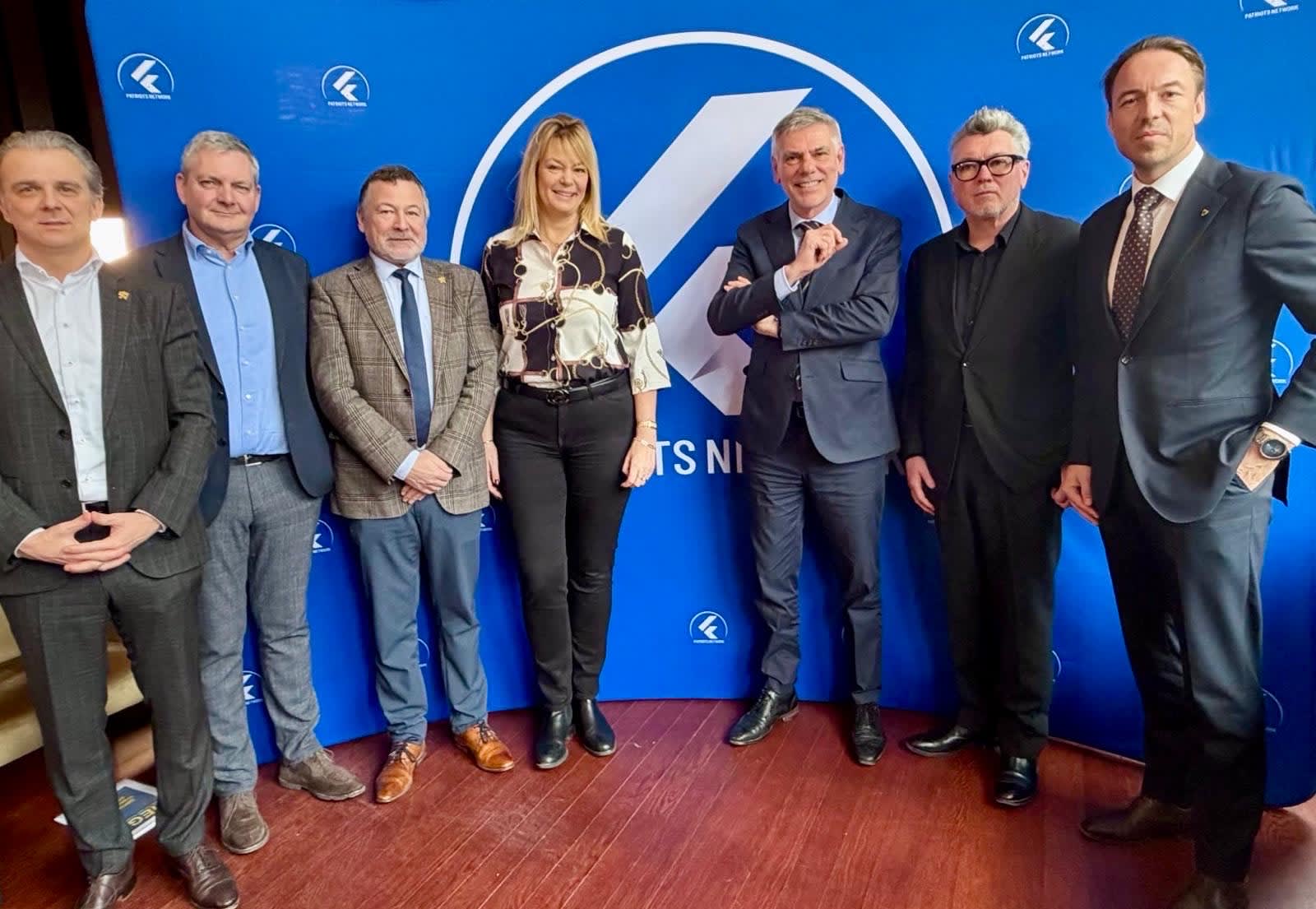 MP Kristof Slagmulders, MP Frédéric Erens, MP Johan Deckmyn (member of NATO parliament - vice president commission of foreign affairs), Senator Anke Van dermeersch, MP Filip Dewinter, Garry Cartwright (editor EUToday), MP Sam Van Rooy (photo credit: Filip Dewinter)