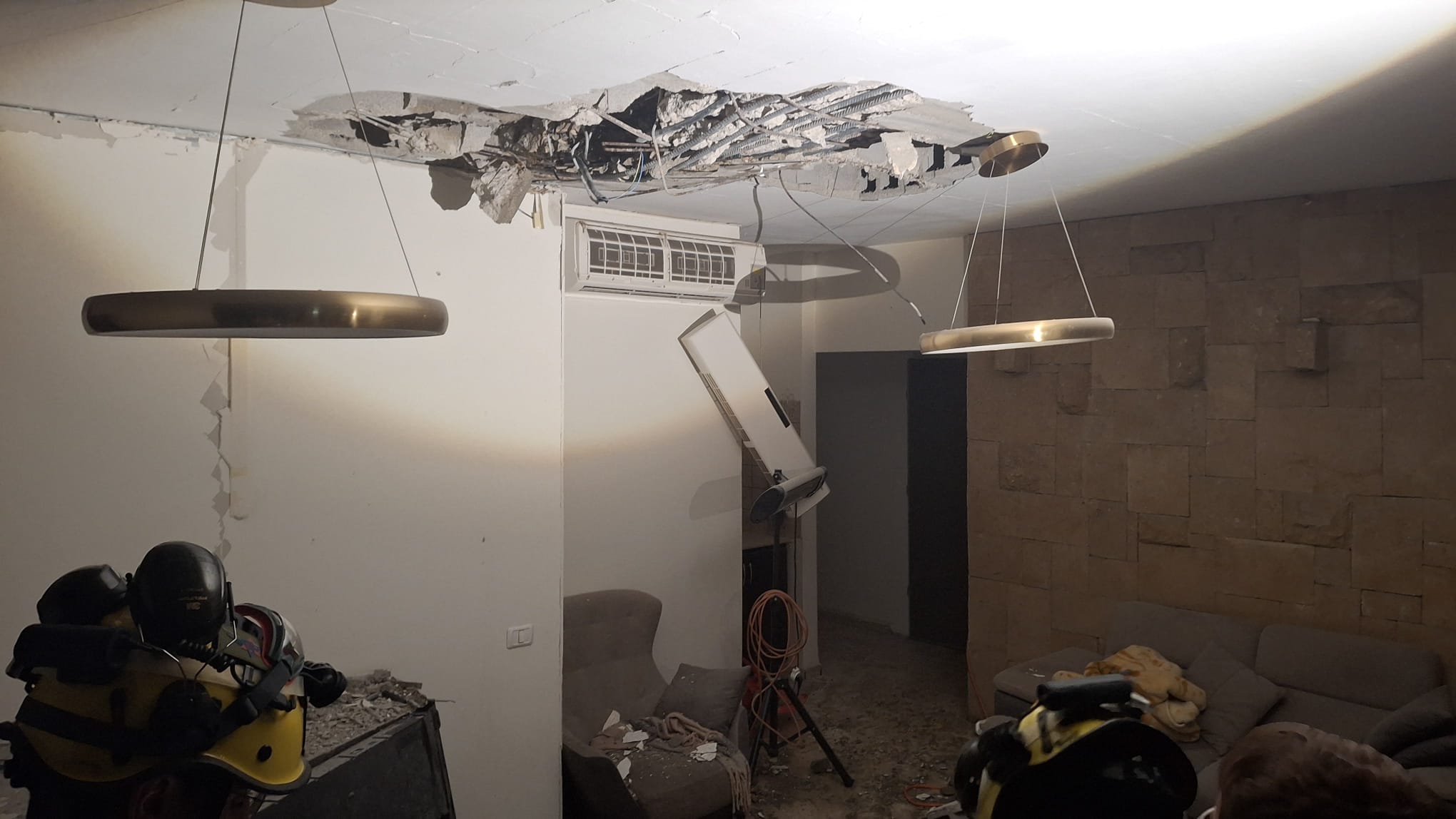The aftermath of a direct Hezbollah rocket hit on a residence in Upper Galilee, March 11, 2026. (photo credit: UNITED HATZALAH‏)