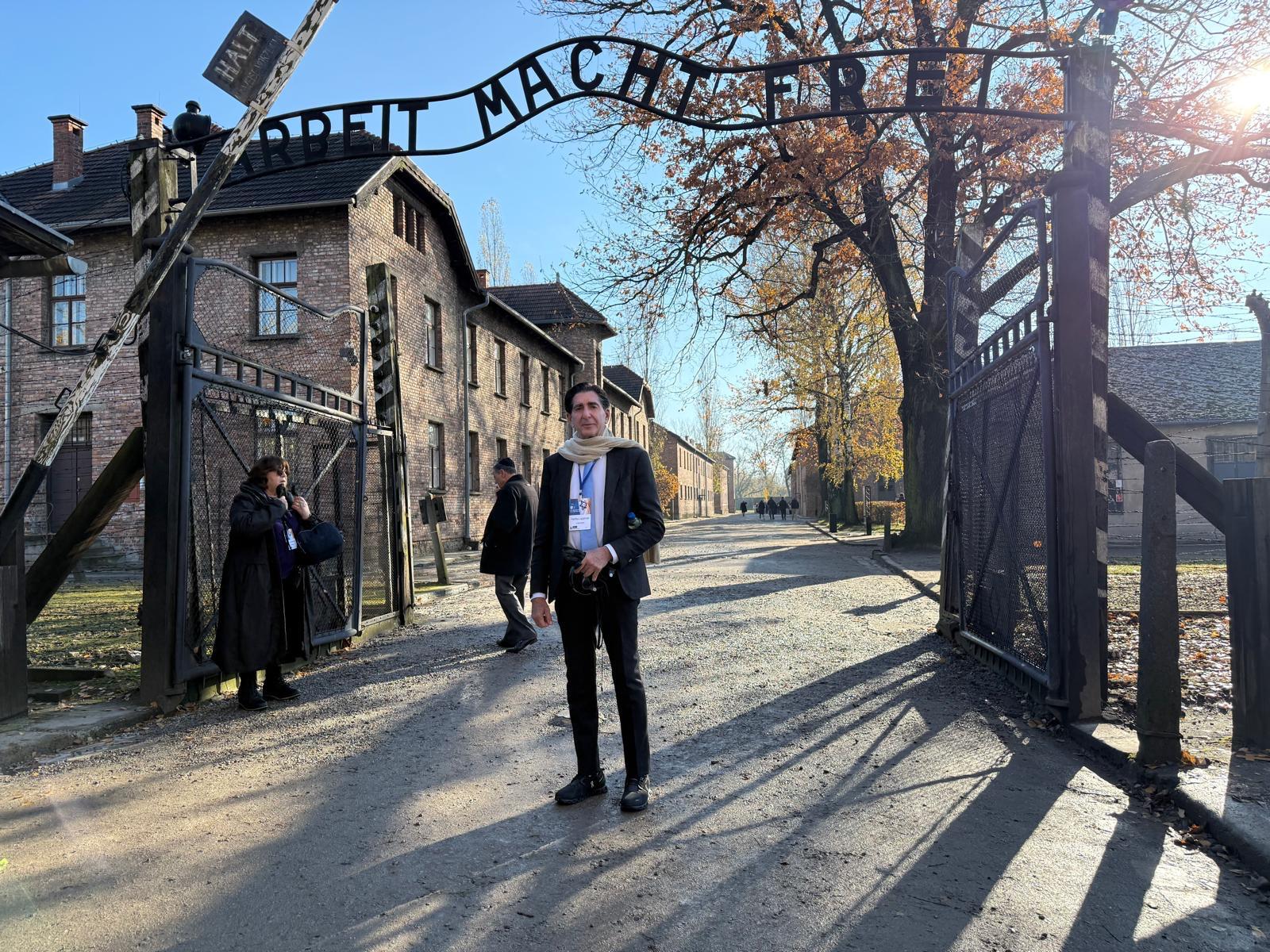 Harley Lippman at Auschwitz.  (photo credit: Courtesy)