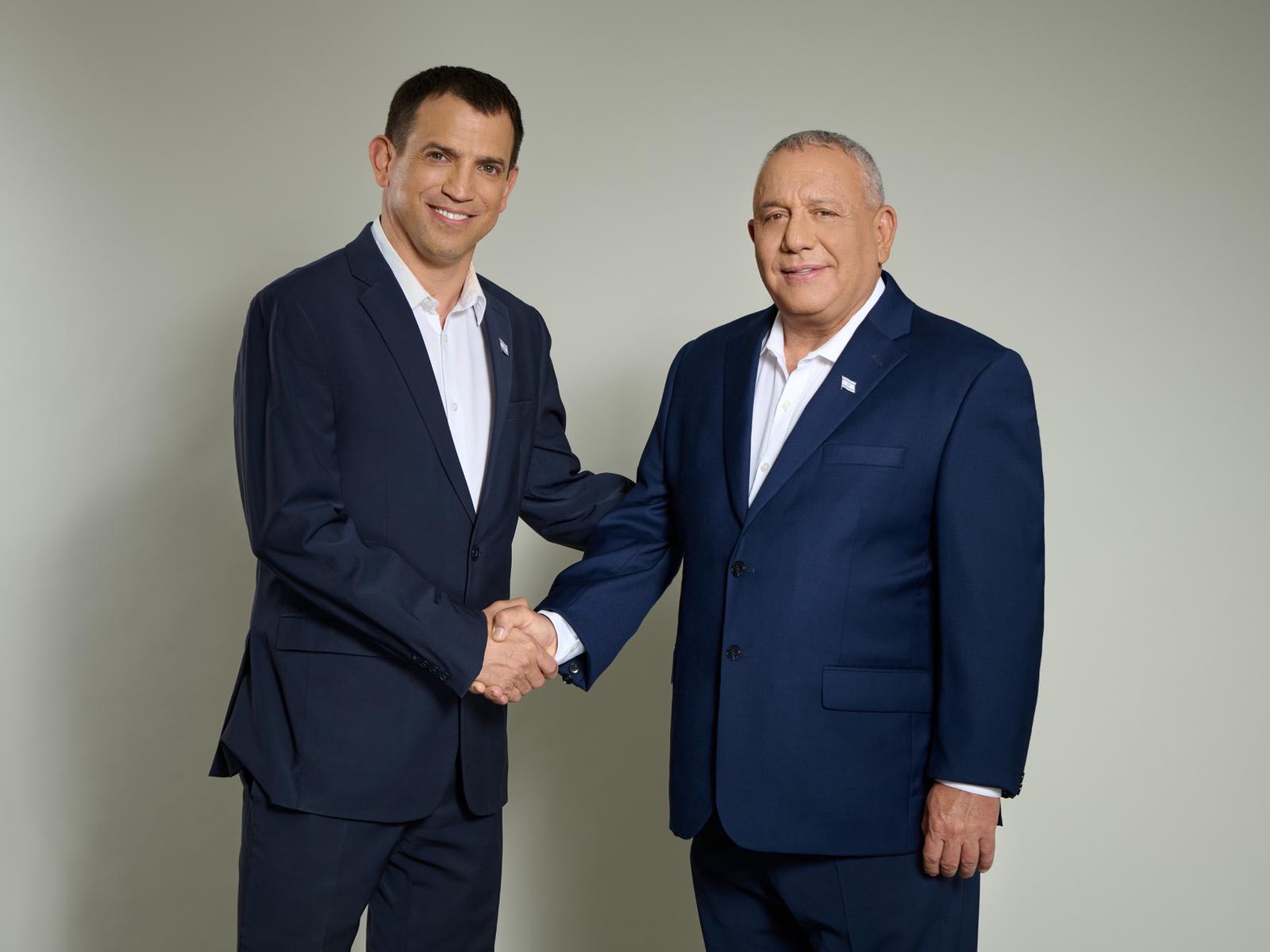 Shaul Meridor (L) and Gadi Eisenkot (R), April 28, 2026. (photo credit: Yashar! Party)