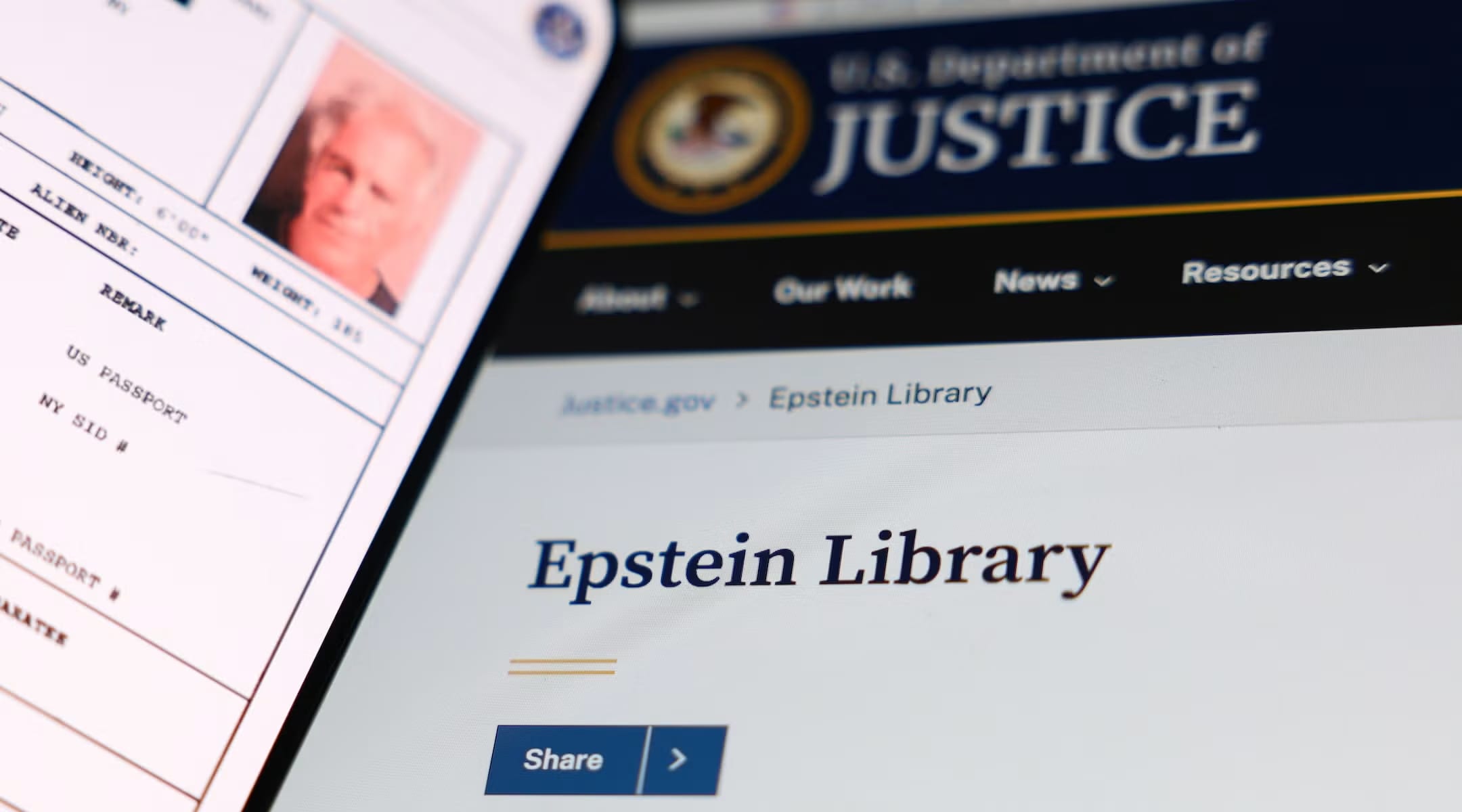 An image of the Epstein Library on the Department of Justice website taken in Krakow, Poland on Feb. 4, 2026.  (photo credit: Jakub Porzycki/NurPhoto)