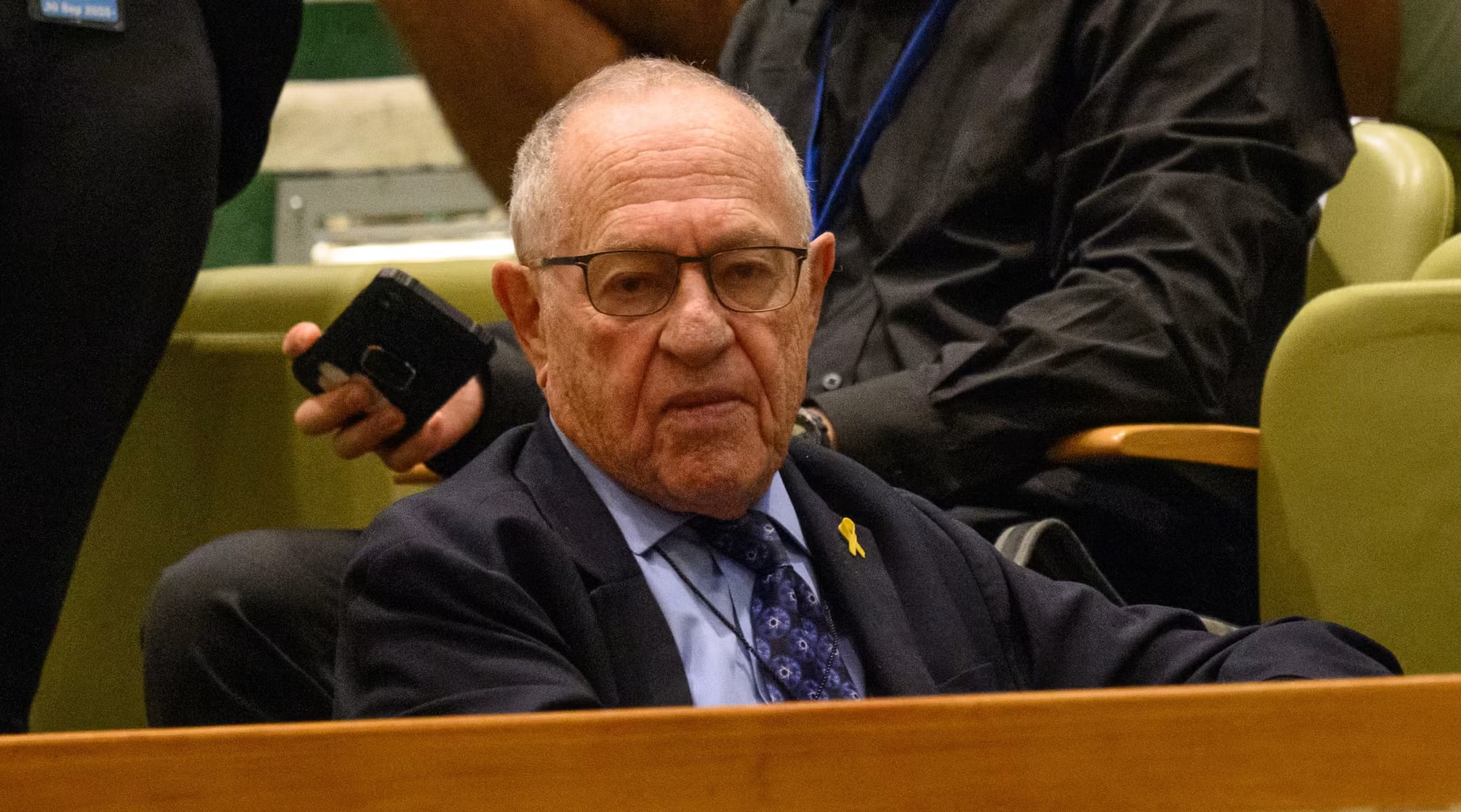Alan Dershowitz attends the speech of Israeli Prime Minister Benjamin Netanyahu