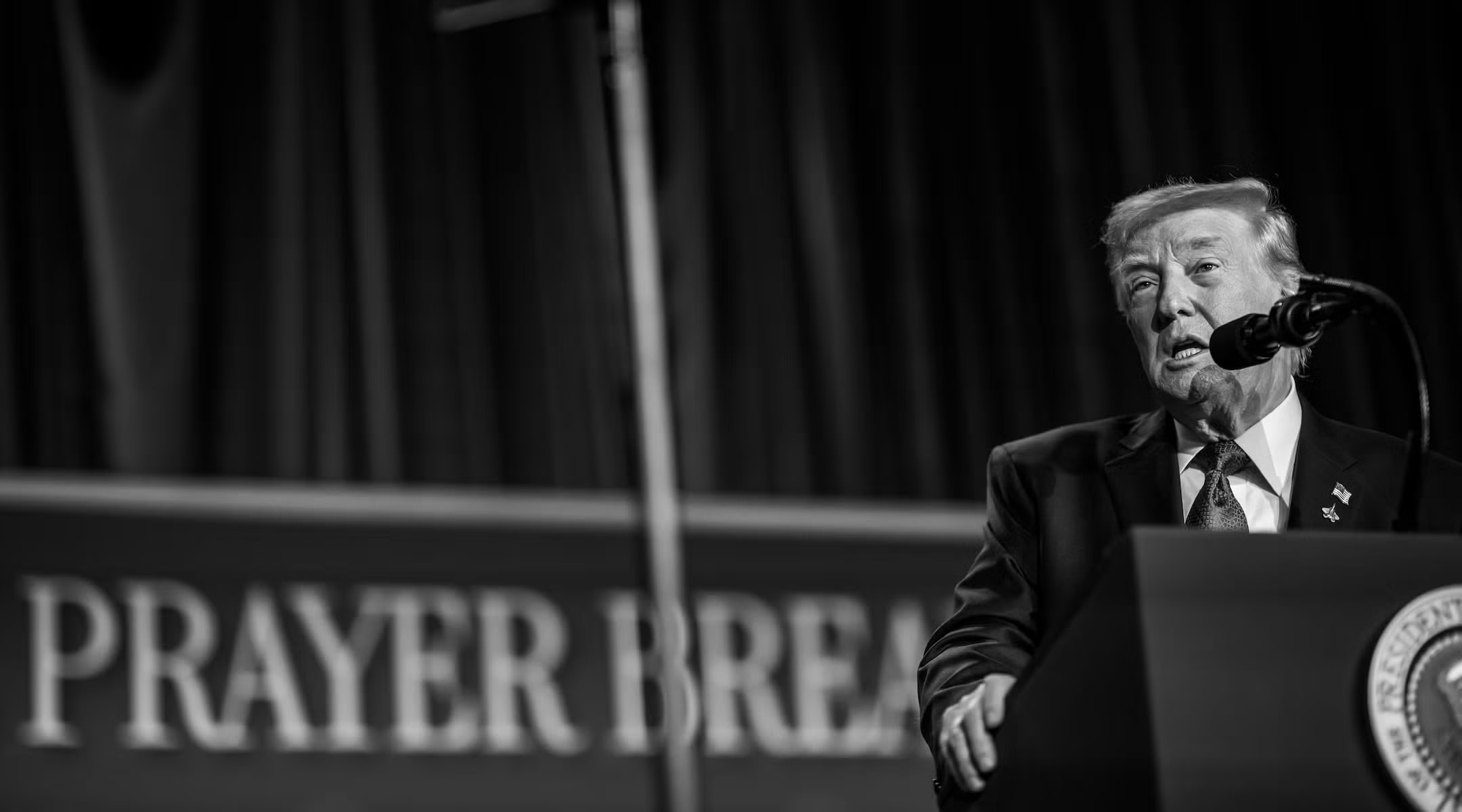 President Donald Trump delivers remarks at the National Prayer Breakfast, Feb. 5, 2026, at the Washington Hilton in Washington, D.C. (photo credit: Official White House Photo by Molly Riley)